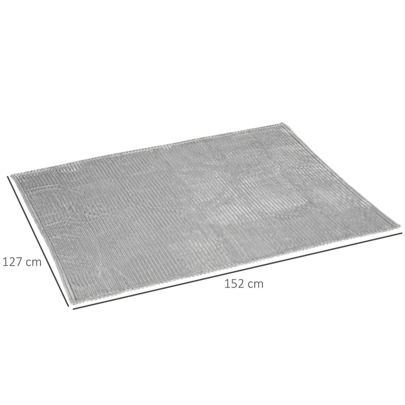 HOMCOM Flannel Fleece Blanket Single Size Throw Blanket for Bed 152x127cm Grey