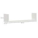 HOMCOM Set of 3 Wooden Floating Shelves Wall Mount CD DVD Storage Display White