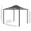 Outsunny 3 x 3m Garden Metal Gazebo Sun Shade Shelter Outdoor Party Tent