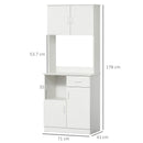 HOMCOM Kitchen Cupboard with Hutch Pantry Storage Cabinet Hutch Microwave Shelf