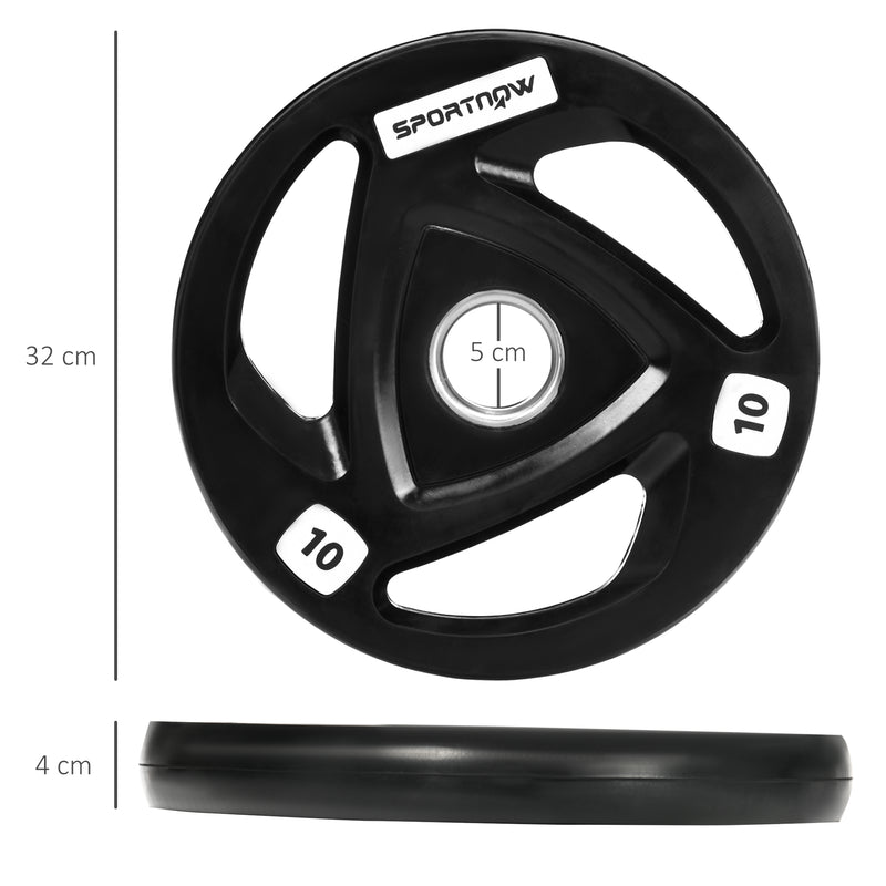 SPORTNOW Olympic Weight Plates for 2'' Barbell Bar with Tri Grips, 2 x 10kg