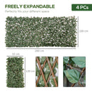 Outsunny 4 PCs Expanding Trellis Fence 2mx1m Privacy Screen for Garden Balcony