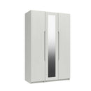 Balagio Ready Assembled Wardrobe with 3 Doors & Mirror - White Gloss