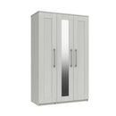 Chester Ready Assembled Wardrobe with 3 Doors & Mirror - White