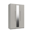 Balagio Ready Assembled Wardrobe with 3 Doors & Mirror - Light Grey Gloss