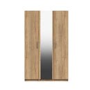 Buckingham Ready Assembled Wardrobe with 3 Doors & Mirror - Natural Rustic Oak