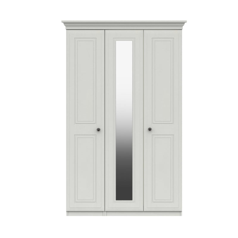 Bailey Ready Assembled Wardrobe with 3 Doors & Mirror - White
