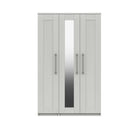 Chester Ready Assembled Wardrobe with 3 Doors & Mirror - White