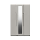 Balagio Ready Assembled Wardrobe with 3 Doors & Mirror - Light Grey Gloss
