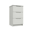 Balagio Ready Assembled Bedside Table with 3 Drawers - White Gloss