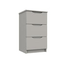 Balagio Ready Assembled Bedside Table with 3 Drawers - Light Grey Gloss