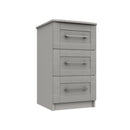 Chester Ready Assembled Bedside Table with 3 Drawers - Light Grey