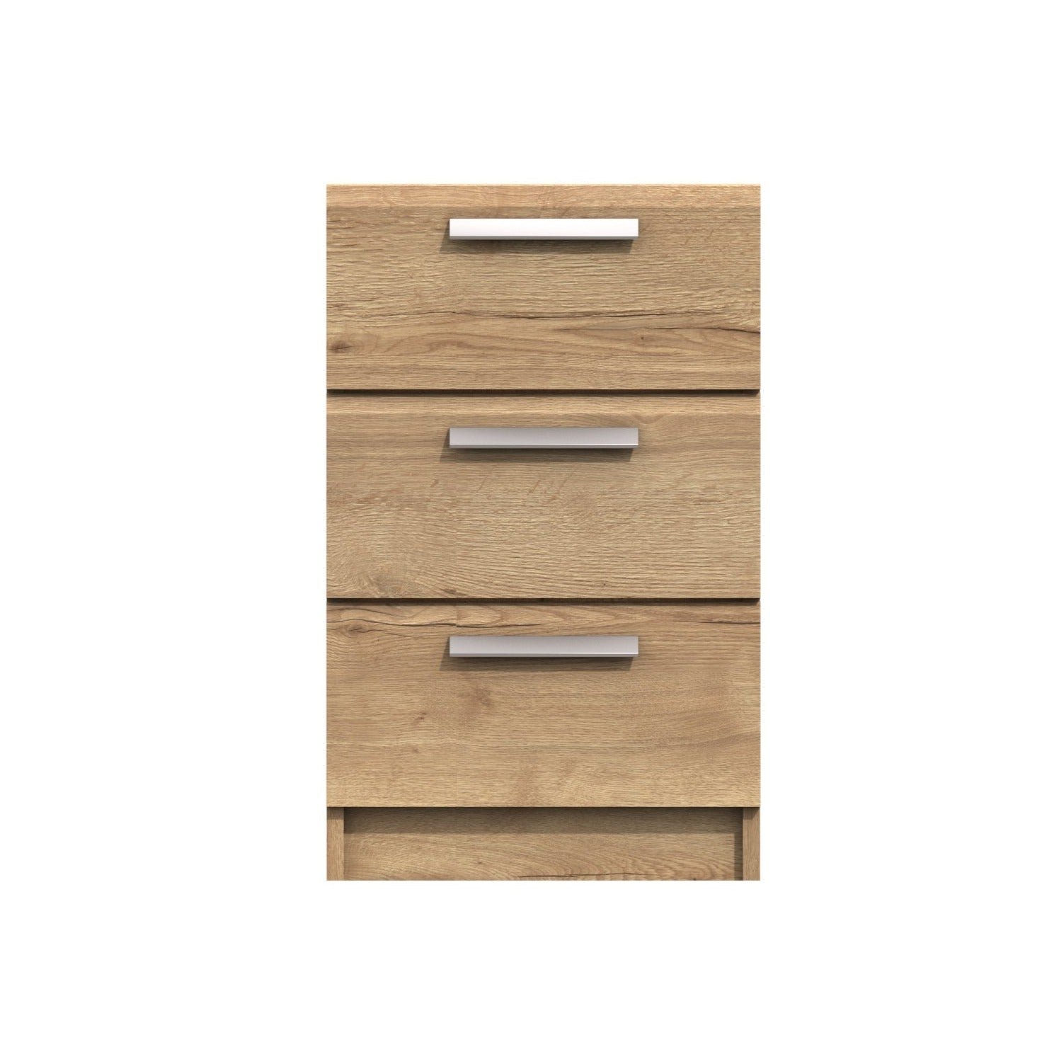 Buckingham Ready Assembled Bedside Table with 3 Drawers Natural Rust