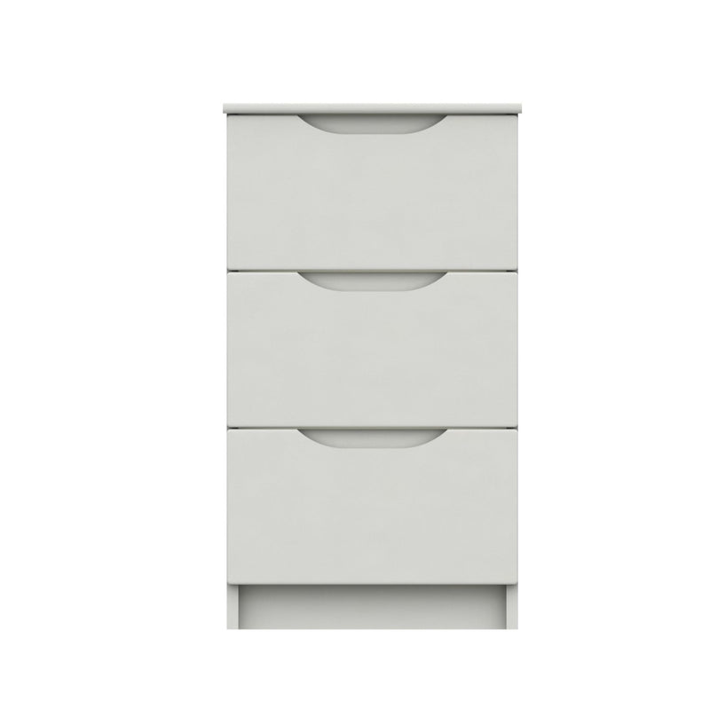 Balagio Ready Assembled Bedside Table with 3 Drawers - White Gloss