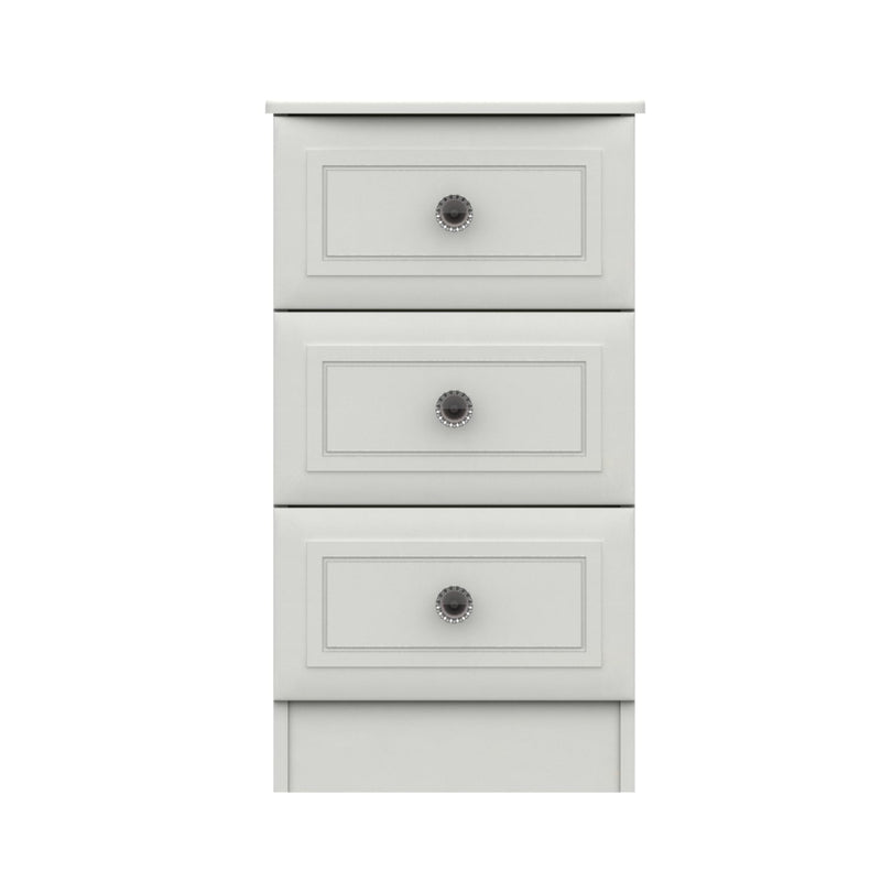 Bailey Ready Assembled Bedside Table with 3 Drawers - White