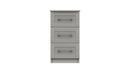 Chester Ready Assembled Bedside Table with 3 Drawers - Light Grey