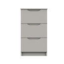 Balagio Ready Assembled Bedside Table with 3 Drawers - Light Grey Gloss