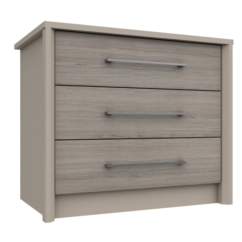 Miley Ready Assembled Chest of Drawers with 3 Drawers - Grey Oak