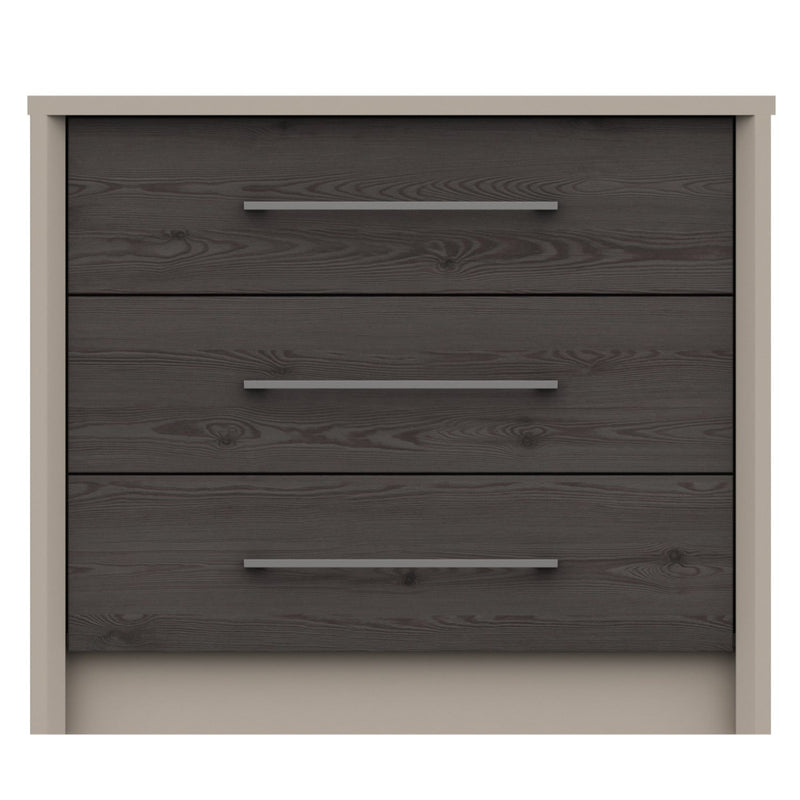 Miley Ready Assembled Chest of Drawers with 3 Drawers - Anthracite Larch