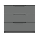 Balagio Ready Assembled Chest of Drawers with 3 Drawers - Dusk Grey Gloss