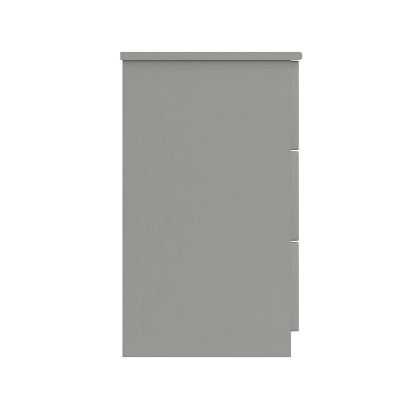 Balagio Ready Assembled Chest of Drawers with 3 Drawers - Light Grey Gloss