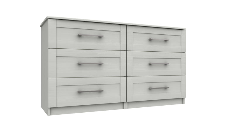 Chester Ready Assembled Double Chest of Drawers with 3x2 Drawers - White