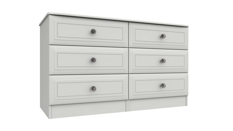 Bailey Ready Assembled Double Chest of Drawers 3 x 2 - White