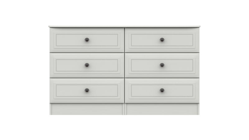 Bailey Ready Assembled Double Chest of Drawers 3 x 2 - White