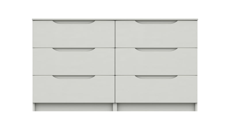 Balagio Ready Assembled Double Chest of Drawers with 3 Drawers - White Gloss