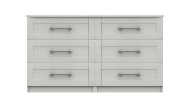 Chester Ready Assembled Double Chest of Drawers with 3x2 Drawers - White