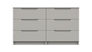 Balagio Ready Assembled Double Chest of Drawers with 3 Drawers - Light Grey Gloss