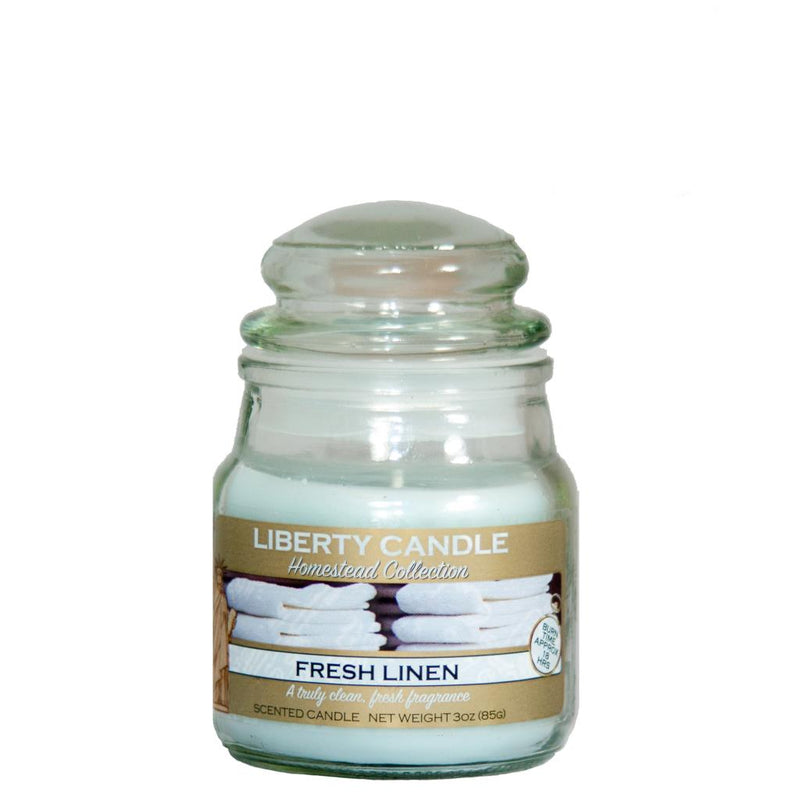 Homestead Candle  3oz Glass Jar Bubble Lid - Fresh linen