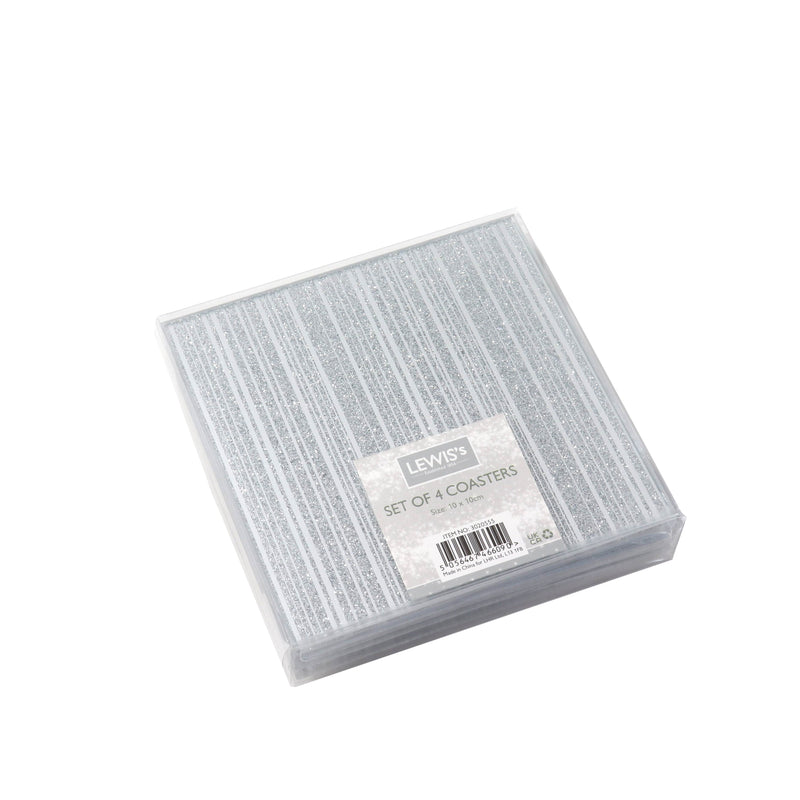 Lewis's Glitter Glass Coasters Set of 4