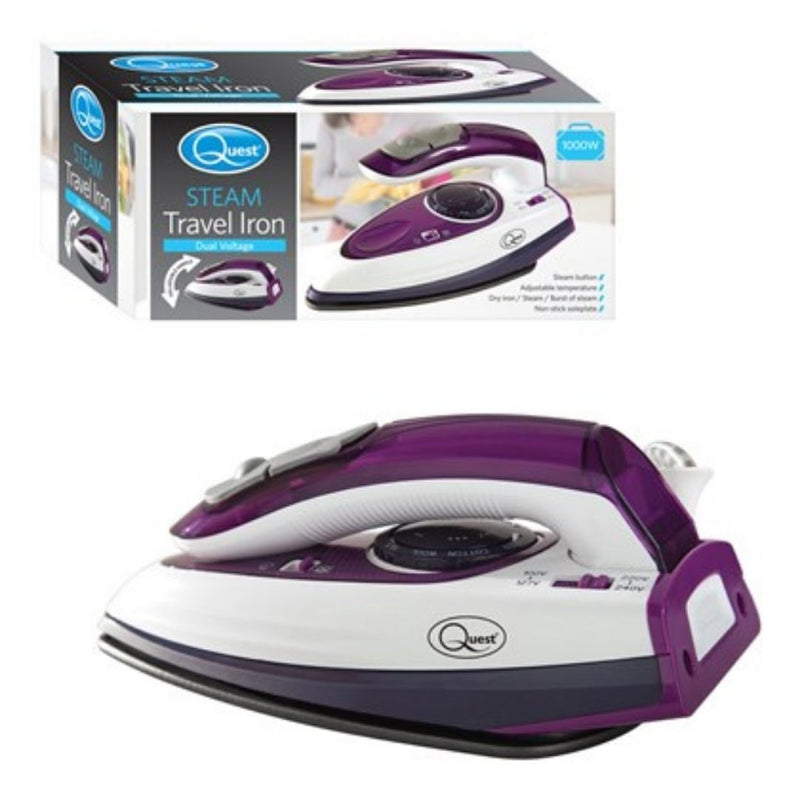 Quest 1000W Travel Steam Iron - Purple