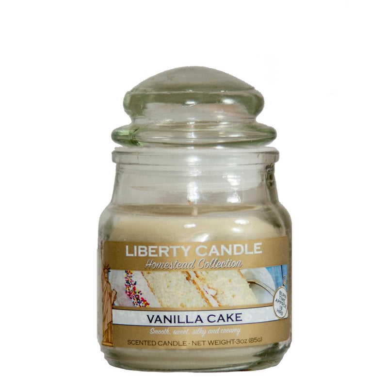 Homestead Candle  3oz Glass Jar Bubble Lid Vanilla Cake