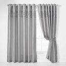 Cannes Eyelet Curtains - Faux Silk Pintuck Embellished -Silver