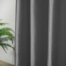 Denver Lined Eyelet Curtains - Charcoal Grey