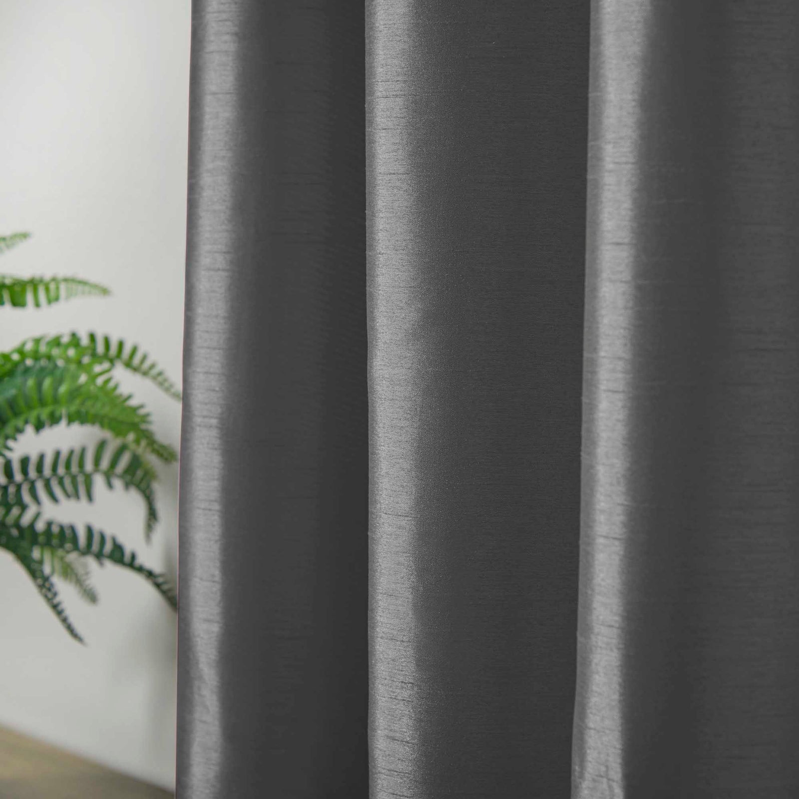 Denver Lined Eyelet Curtains Charcoal Grey