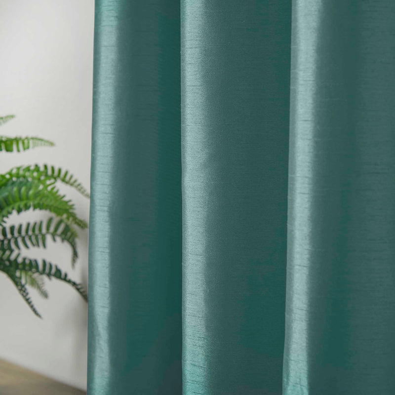 Denver Lined Eyelet Curtains - Jade Green