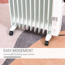 HOMCOM 2720W Oil Filled Radiator, 11 Fin Portable Electric Heater with LED Display, 24H Timer, 3 Heat Settings, Adjustable Thermostat, Safety Cut off, Remote Control, White