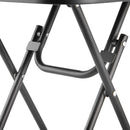 Silver & Stone Folding Glass Side Table 40 x 40 x 46cm - Black - Indoor or Outdoor