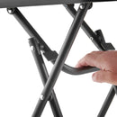 Silver & Stone Folding Glass Side Table 40 x 40 x 46cm - Black - Indoor or Outdoor