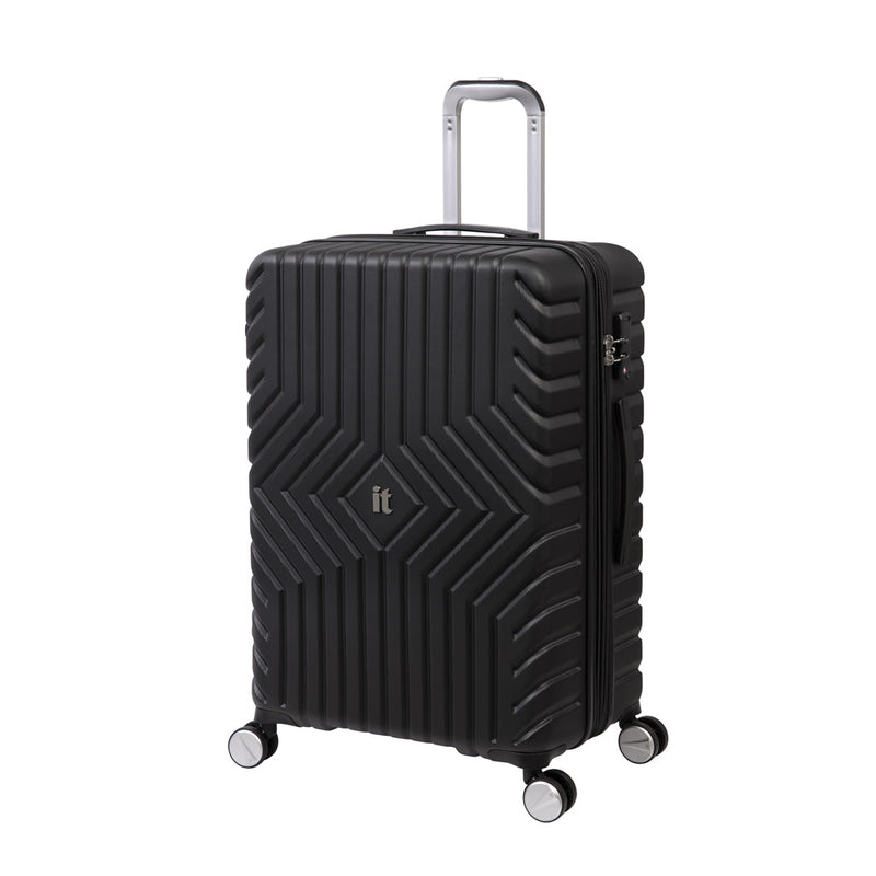 IT Impakt Geo Emboss Luggage with Wheels- Black (Sizes Sold Separately)