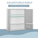 Kleankin Bathroom Mirror Cabinet Wall Mounted Storage Cupboard with Double Doors and Adjustable Shelf Bathroom Organizer Grey Unit Doors