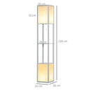 HOMCOM Shelf Floor Lamp with Dual Light, for Living Room, Bedroom, Black