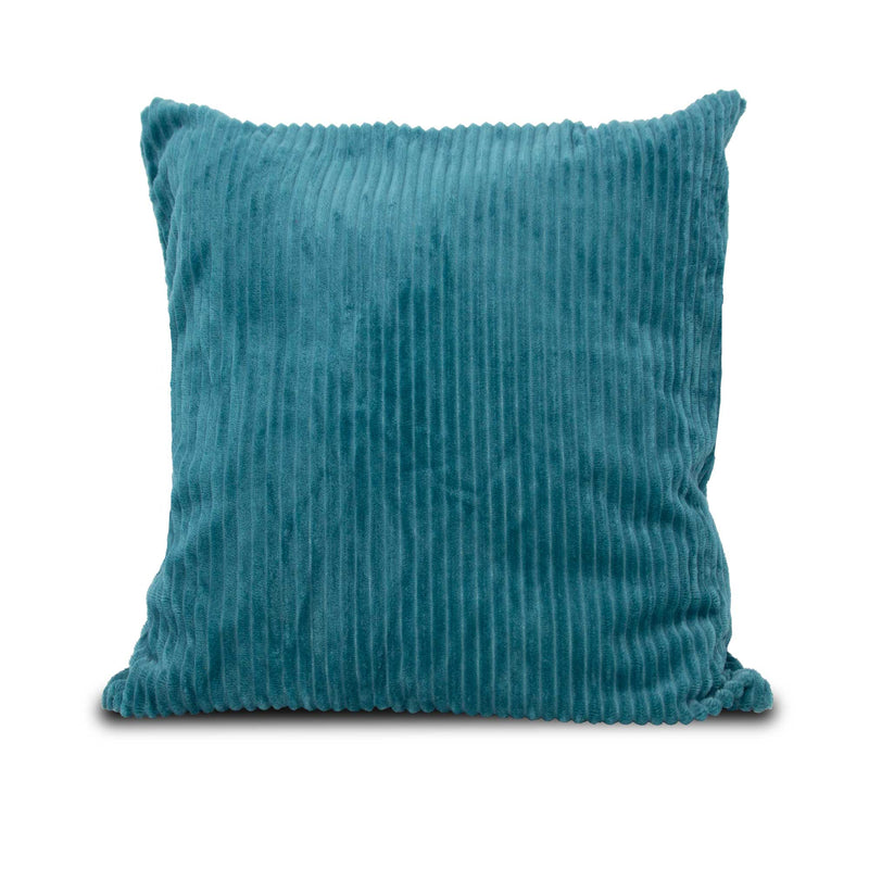Chunky Velvet Ribbed Cushion - 45 x 45cm Teal