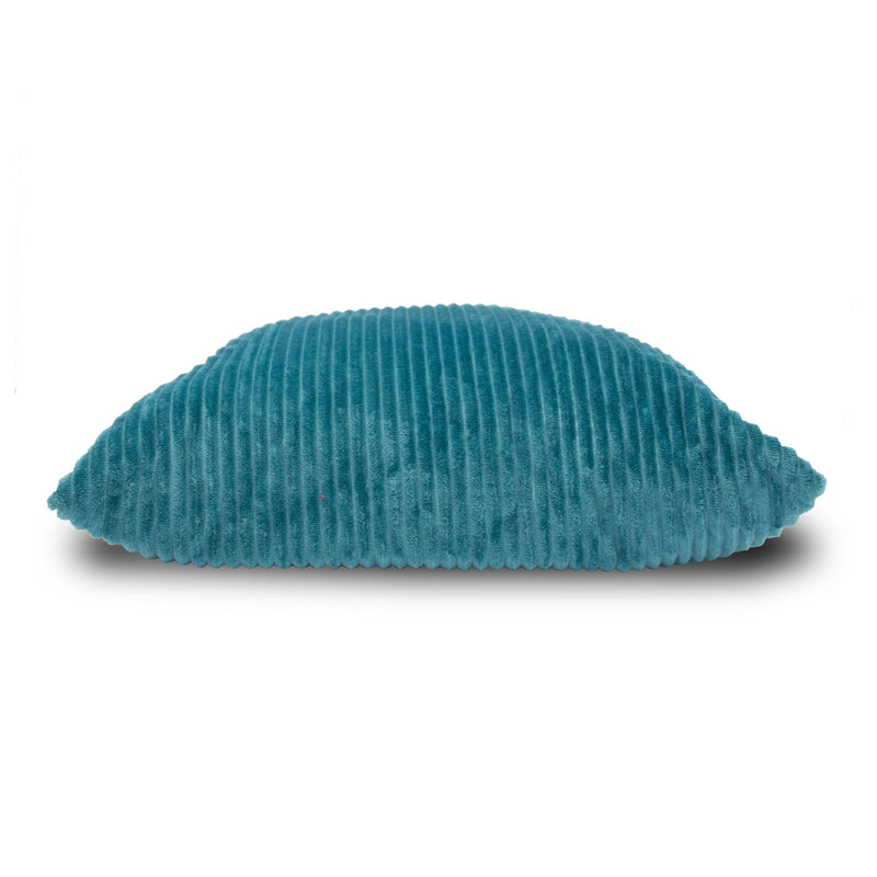 Chunky Velvet Ribbed Cushion - 45 x 45cm Teal