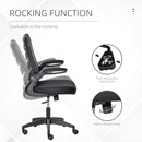 Vinsetto Mesh Office Chair for Home Swivel Task Desk Chair with Lumbar Back Support Flip-Up Arm Adjustable Height Black Computer w/