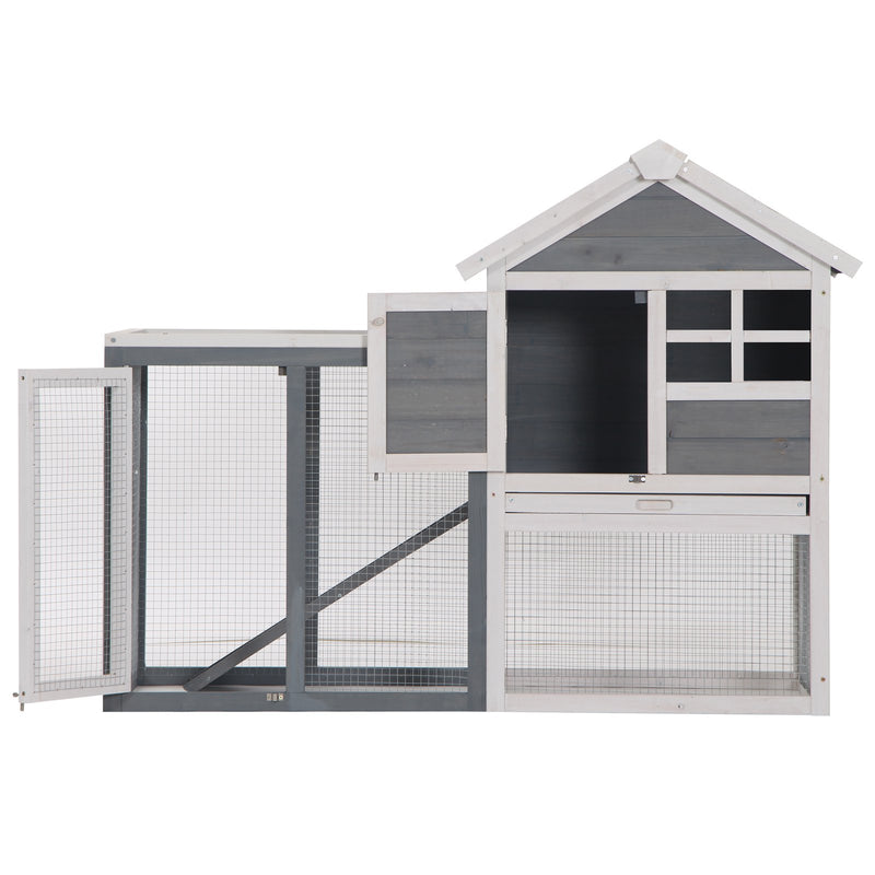 PawHut 2 Tier Wooden Rabbit Hutch