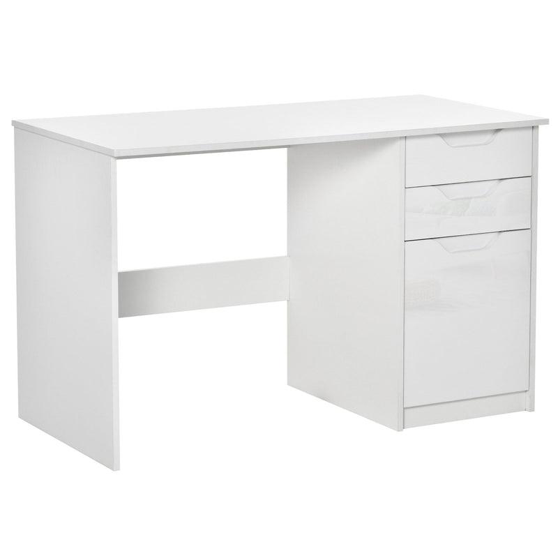 Computer Desk with Drawers Modern Writing Workstation with Storage Cabinet PC Study Table for Home Office Study White w/ Drawers Home Office